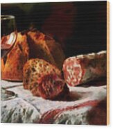 Aperitif With Bread And Sausage -  Dwp2027177 Wood Print