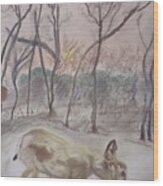 As The Deer Wood Print