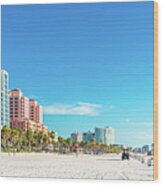 Beautiful Clearwater Beach With White Sand In Florida Usa Wood Print