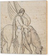 Bellerophon And Pegasus Wood Print