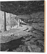 Black And White Cave Wood Print