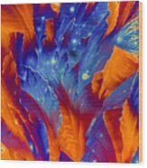 Blue And Orange Crystals #1 Wood Print