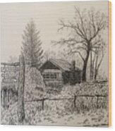 ' Crestone Church ' Wood Print