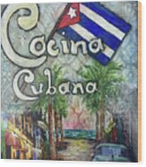 Cocina Cubana #1 Wood Print