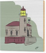 Coquille River Lighthouse Wood Print