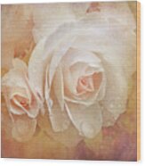 Dreaming Of Peach Roses Wood Print