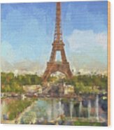 Eiffel Tower In Paris Wood Print