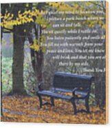 Fall Bench Wood Print