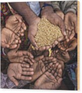 Hungry African Children Asking For Food, Africa #1 Wood Print
