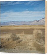 Lake Hill - Dry Lake Wood Print