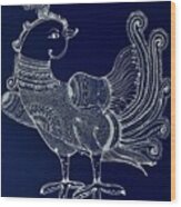 Peacock - Royal Blue Wood Print
