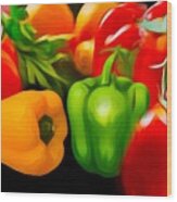 Mixed Peppers Wood Print