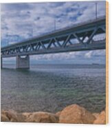 Oresundbron, The Oresund Bridge Between Denmark And Sweden #1 Wood Print