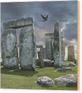 Ancient Stone - Photo Of Stonehenge Stone Circle Wood Print