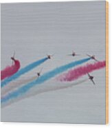 Red Arrows Over Eastbourne #2 Wood Print