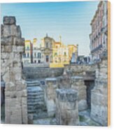 Roman Amphitheatre Of Lecce, Italy #1 Wood Print