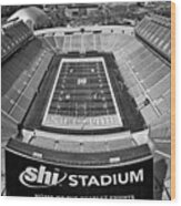 Rutgers Nj Football Stadium Iii Bw #1 Wood Print