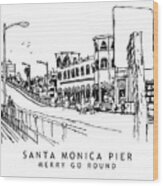 Santa Monica Pier's Merry Go Round Building. Wood Print