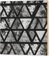 Seamless Painted Grungy Geometric Triangles Black And White Artistic Acrylic Paint Texture Background Tileable Creative Grunge Monochrome Hand Drawn Abstract Wallpaper Motif Surface Pattern Design #1 Wood Print
