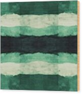 Seamless Painted Thick Horizontal Lines Textile Texture Background Tileable Artistic Vintage Green Acrylic Paint Hand Drawn Flag Stripes Surface Pattern Fashion And Interior Design 3d Rendering #1 Wood Print