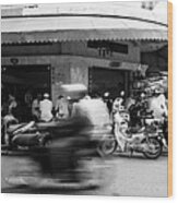 Siem Reap Cambodia Street Motorbikes #1 Wood Print