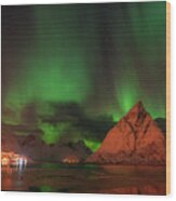 Spectacular Night In Lofoten 2 #1 Wood Print