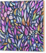 Stained Glass Flowers #1 Wood Print