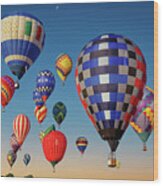 The Great Texas Balloon Race Wood Print
