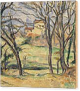 Trees And Houses By Paul Cezanne Wood Print