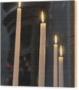 Votive Candles, Nevers Cathedral -cathedrale Saint-cyr-et-sainte-julitte De Nevers-, Nevers, Nievre, Burgundy, France #1 Wood Print