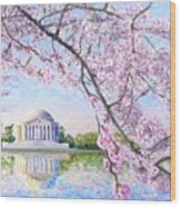 Washington Dc Cherry Blossoms #1 Wood Print