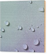 Water Droplets On Soft Colored Background #1 Wood Print