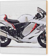 Watercolor Suzuki Hayabusa Gsx 1300r Motorcycle - Oryginal Artwork By Vart. Wood Print