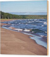 Waves On Lake Superior #1 Wood Print