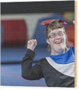 Young Woman With Down Syndrome In Gym #1 Wood Print