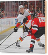 Calgary Flames V New Jersey Devils #10 Wood Print