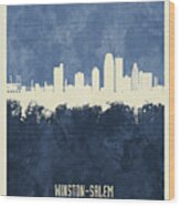 Winston-salem North Carolina Skyline #10 Wood Print