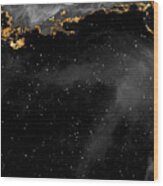 100 Starry Nebulas In Space Black And White Abstract Digital Painting 120 Wood Print