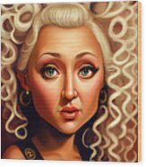 Christina Aguilera Caricature #12 Wood Print