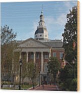 Maryland State Capitol Building In Annapolis Maryland #16 Wood Print