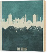 Ann Arbor Michigan Skyline #19 Wood Print