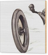 1910s Pirelli Two-man Racer Illustration Wood Print