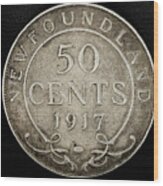 1917 Newfoundland 50 Cents Wood Print