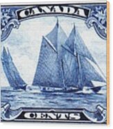 1929 Canada Schooner Bluenose Postage Stamp #1929 Wood Print
