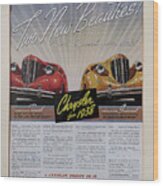 1938 Chrysler Advertisement Poster Wood Print