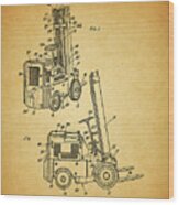 1941 Forklift Patent Wood Print