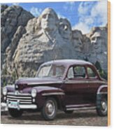 1947 Ford Coupe At Mt. Rushmore Wood Print