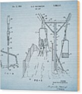 1952 Ski Lift Patent Wood Print