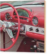 1955 Ford Thunderbird Interior Wood Print