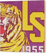 1955 Louisiana State University Tiger Art Wood Print